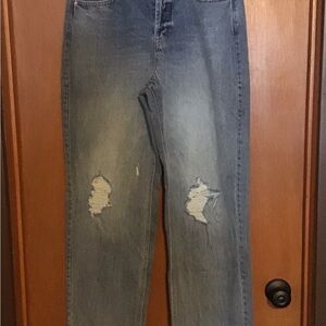 Wild Fable Wide Leg Distressed Blue Jeans 10